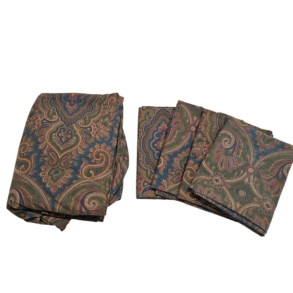 Ralph Lauren Brianna Paisley 90s King Cotton Vintage Traditional Heritage Dark